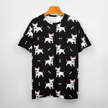 Load image into Gallery viewer, Happy Happy Bull Terrier Love All Over Print Women&#39;s Cotton T-Shirt - 4 Colors-Apparel-Apparel, Bull Terrier, Shirt, T Shirt-3