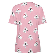 Load image into Gallery viewer, Happy Happy Bull Terrier Love All Over Print Women's Cotton T-Shirt - 4 Colors-Apparel-Apparel, Bull Terrier, Shirt, T Shirt-4