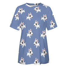 Load image into Gallery viewer, Happy Happy Bull Terrier Love All Over Print Women's Cotton T-Shirt - 4 Colors-Apparel-Apparel, Bull Terrier, Shirt, T Shirt-8