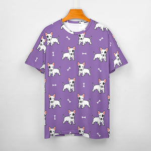 Happy Happy Bull Terrier Love All Over Print Women's Cotton T-Shirt - 4 Colors-Apparel-Apparel, Bull Terrier, Shirt, T Shirt-9