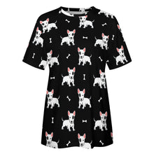 Load image into Gallery viewer, Happy Happy Bull Terrier Love All Over Print Women&#39;s Cotton T-Shirt - 4 Colors-Apparel-Apparel, Bull Terrier, Shirt, T Shirt-1