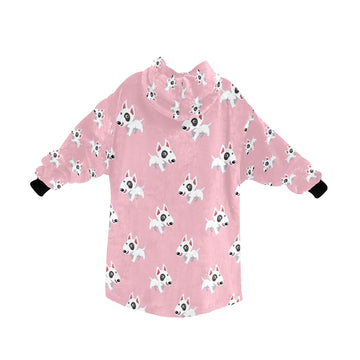 Happy Happy Bull Terrier Love Blanket Hoodie for Women - 4 Colors-Blanket-Apparel, Blanket Hoodie, Blankets, Bull Terrier-10