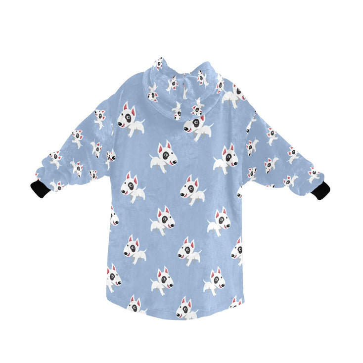 Happy Happy Bull Terrier Love Blanket Hoodie for Women - 4 Colors-Blanket-Apparel, Blanket Hoodie, Blankets, Bull Terrier-15