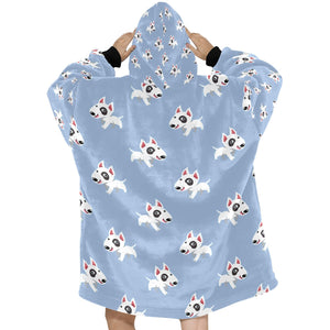 Happy Happy Bull Terrier Love Blanket Hoodie for Women - 4 Colors-Blanket-Apparel, Blanket Hoodie, Blankets, Bull Terrier-8