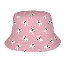 Load image into Gallery viewer, Happy Happy Bull Terrier Love Bucket Hat-Hats &amp; Caps-Accessories,Bull Terrier,Dog Dad Gifts,Dog Mom Gifts,Hats-Light Pink-One Size-1