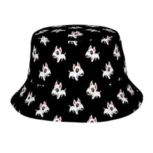 Load image into Gallery viewer, Happy Happy Bull Terrier Love Bucket Hat-Hats &amp; Caps-Accessories,Bull Terrier,Dog Dad Gifts,Dog Mom Gifts,Hats-Midnight Black-One Size-25