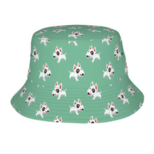 Load image into Gallery viewer, Happy Happy Bull Terrier Love Bucket Hat-Hats &amp; Caps-Accessories,Bull Terrier,Dog Dad Gifts,Dog Mom Gifts,Hats-Mint Green-One Size-41