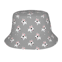 Load image into Gallery viewer, Happy Happy Bull Terrier Love Bucket Hat-Hats &amp; Caps-Accessories,Bull Terrier,Dog Dad Gifts,Dog Mom Gifts,Hats-Parisian Gray-One Size-33