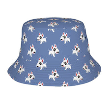 Load image into Gallery viewer, Happy Happy Bull Terrier Love Bucket Hat-Hats &amp; Caps-Accessories,Bull Terrier,Dog Dad Gifts,Dog Mom Gifts,Hats-Slate Blue-One Size-9