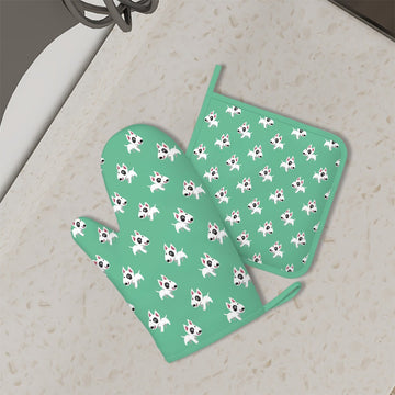 Happy Happy Bull Terrier Love Oven Mitts And Pot Holder Set 3 360x