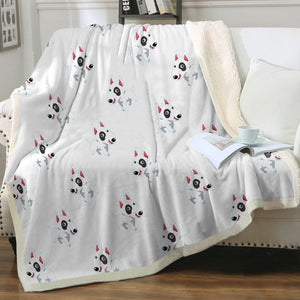 Happy Happy Bull Terrier Love Soft Warm Fleece Blankets - 4 Colors-Blanket-Blankets, Bull Terrier, Home Decor-13