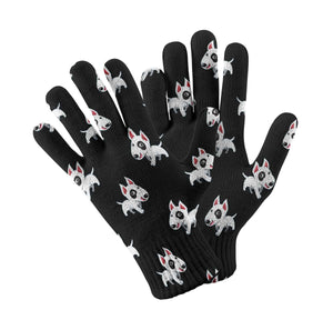 Happy Happy Bull Terrier Love Touch Screen Gloves-Accessories-Accessories, Bull Terrier, Dog Dad Gifts, Dog Mom Gifts, Gloves-Black-4