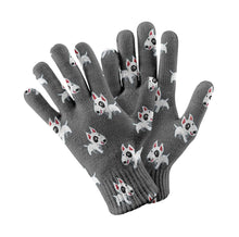 Load image into Gallery viewer, Happy Happy Bull Terrier Love Touch Screen Gloves-Accessories-Accessories, Bull Terrier, Dog Dad Gifts, Dog Mom Gifts, Gloves-Gray-3