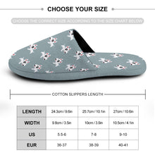 Load image into Gallery viewer, Happy Happy Bull Terrier Women&#39;s Cotton Mop Slippers-Accessories, Bull Terrier, Dog Mom Gifts, Slippers-36-37_（5.5-6）-DarkGray1-19