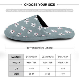 Happy Happy Bull Terrier Women's Cotton Mop Slippers-Accessories, Bull Terrier, Dog Mom Gifts, Slippers-36-37_（5.5-6）-DarkGray1-19