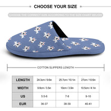 Load image into Gallery viewer, Happy Happy Bull Terrier Women&#39;s Cotton Mop Slippers-Accessories, Bull Terrier, Dog Mom Gifts, Slippers-36-37_（5.5-6）-CornflowerBlue1-3