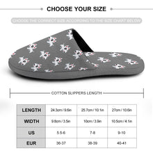 Load image into Gallery viewer, Happy Happy Bull Terrier Women&#39;s Cotton Mop Slippers-Accessories, Bull Terrier, Dog Mom Gifts, Slippers-36-37_（5.5-6）-Gray-1