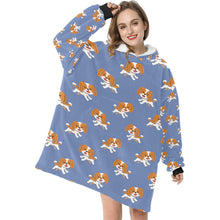 Load image into Gallery viewer, Happy Happy Cavalier King Charles Spaniel Blanket Hoodie for Women-Blanket-Apparel, Blanket Hoodie, Blankets, Cavalier King Charles Spaniel-3
