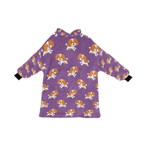 Happy Happy Cavalier King Charles Spaniel Blanket Hoodie for Women-Blanket-Apparel, Blanket Hoodie, Blankets, Cavalier King Charles Spaniel-Purple-15