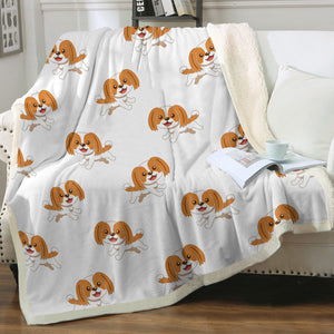 Happy Happy Shih Tzu Love Soft Warm Fleece Blanket - 4 Colors-Blanket-Blankets, Home Decor, Shih Tzu-14