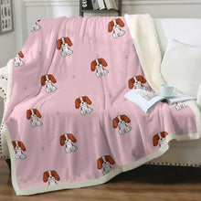 Load image into Gallery viewer, Happy Happy Cavalier King Charles Spaniels Soft Warm Fleece Blankets-Blanket-Blankets, Cavalier King Charles Spaniel, Home Decor-Soft Pink-Small-2