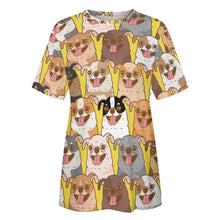 Load image into Gallery viewer, Happy Happy Chihuahuas All Over Print Women&#39;s Cotton T-Shirt-Apparel-Apparel, Chihuahua, Shirt, T Shirt-13
