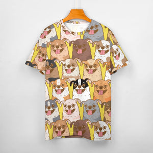 Happy Happy Chihuahuas All Over Print Women's Cotton T-Shirt-Apparel-Apparel, Chihuahua, Shirt, T Shirt-15
