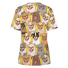 Load image into Gallery viewer, Happy Happy Chihuahuas All Over Print Women&#39;s Cotton T-Shirt-Apparel-Apparel, Chihuahua, Shirt, T Shirt-16