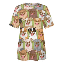 Load image into Gallery viewer, Happy Happy Chihuahuas All Over Print Women&#39;s Cotton T-Shirt-Apparel-Apparel, Chihuahua, Shirt, T Shirt-19