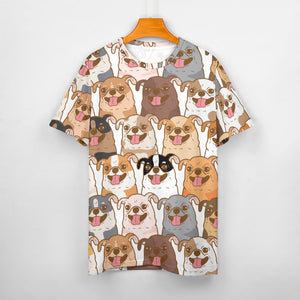 Happy Happy Chihuahuas All Over Print Women's Cotton T-Shirt-Apparel-Apparel, Chihuahua, Shirt, T Shirt-2