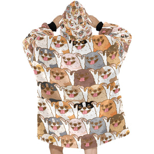Happy Happy Chihuahuas Love Blanket Hoodie for Women-Apparel-Apparel, Blankets-White-ONE SIZE-3