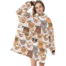 Load image into Gallery viewer, Happy Happy Chihuahuas Love Blanket Hoodie for Women-Apparel-Apparel, Blankets-White-ONE SIZE-4
