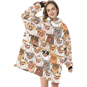 Happy Happy Chihuahuas Love Blanket Hoodie for Women-Apparel-Apparel, Blankets, Chihuahua-5
