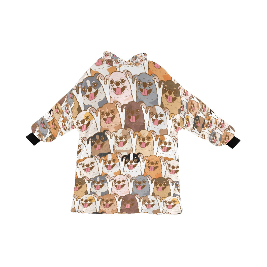 Happy Happy Chihuahuas Love Blanket Hoodie for Women-Apparel-Apparel, Blankets-White-ONE SIZE-1