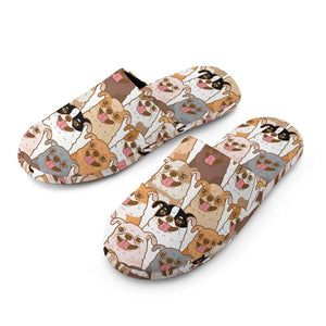 Happy Happy Chihuahuas Women's Cotton Mop Slippers-Footwear-Accessories, Chihuahua, Dog Mom Gifts, Slippers-4