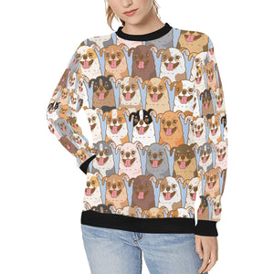Happy Happy Chihuahuas Women's Sweatshirt-Apparel-Apparel, Chihuahua, Sweatshirt-LightSteelBlue-XS-8