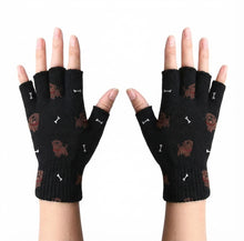 Load image into Gallery viewer, Happy Happy Chocolate Labrador Love Touch Screen Gloves-Accessories-Accessories,Chocolate Labrador,Dog Dad Gifts,Dog Mom Gifts,Gloves,Labrador-Black-Fingerless Gloves-4