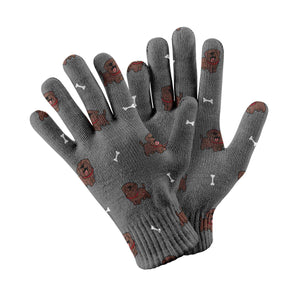 Happy Happy Chocolate Labrador Love Touch Screen Gloves-Accessories-Accessories, Chocolate Labrador, Dog Dad Gifts, Dog Mom Gifts, Gloves, Labrador-Gray-3