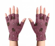 Load image into Gallery viewer, Happy Happy Chocolate Labrador Love Touch Screen Gloves-Accessories-Accessories,Chocolate Labrador,Dog Dad Gifts,Dog Mom Gifts,Gloves,Labrador-Rose gold-Fingerless Gloves-2