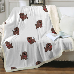 Happy Happy Chocolate Labrador Soft Warm Fleece Blanket-Blanket-Blankets, Chocolate Labrador, Home Decor, Labrador-16