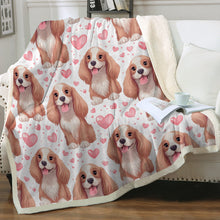 Load image into Gallery viewer, Happy Happy Cocker Spaniel Love Soft Warm Fleece Blanket-Blanket-Blankets, Cocker Spaniel, Home Decor-14