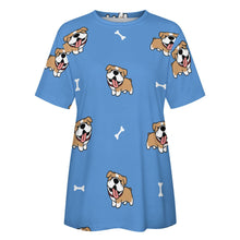 Load image into Gallery viewer, Happy Happy Shiba Love All Over Print Women&#39;s Cotton T-Shirt - 4 Colors-Apparel-Apparel, Shiba Inu, Shirt, T Shirt-3