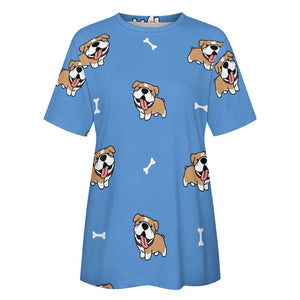 Happy Happy Shiba Love All Over Print Women's Cotton T-Shirt - 4 Colors-Apparel-Apparel, Shiba Inu, Shirt, T Shirt-3