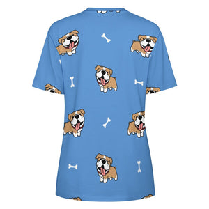 Happy Happy Shiba Love All Over Print Women's Cotton T-Shirt - 4 Colors-Apparel-Apparel, Shiba Inu, Shirt, T Shirt-2