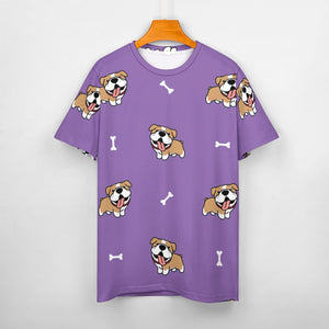Happy Happy Shiba Love All Over Print Women's Cotton T-Shirt - 4 Colors-Apparel-Apparel, Shiba Inu, Shirt, T Shirt-10