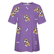 Load image into Gallery viewer, Happy Happy Shiba Love All Over Print Women&#39;s Cotton T-Shirt - 4 Colors-Apparel-Apparel, Shiba Inu, Shirt, T Shirt-5