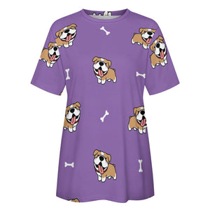 Happy Happy Shiba Love All Over Print Women's Cotton T-Shirt - 4 Colors-Apparel-Apparel, Shiba Inu, Shirt, T Shirt-5