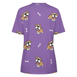 Happy Happy Shiba Love All Over Print Women's Cotton T-Shirt - 4 Colors-Apparel-Apparel, Shiba Inu, Shirt, T Shirt-4