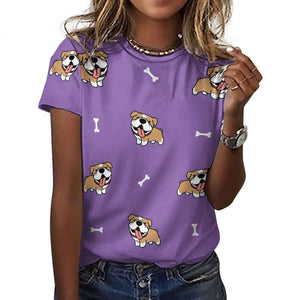 Happy Happy Shiba Love All Over Print Women's Cotton T-Shirt - 4 Colors-Apparel-Apparel, Shiba Inu, Shirt, T Shirt-6