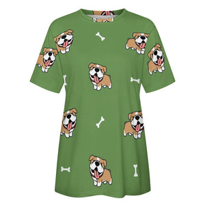 Happy Happy Shiba Love All Over Print Women's Cotton T-Shirt - 4 Colors-Apparel-Apparel, Shiba Inu, Shirt, T Shirt-11